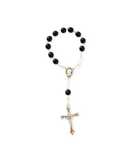 Dizainier noir, croix et médaille de Jean-Paul II