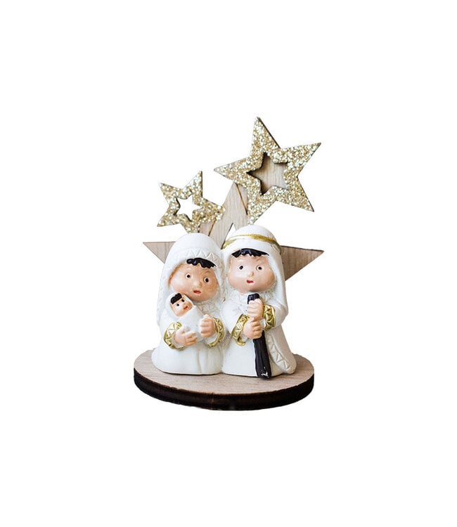 Nativité enfantine blanche avec étoiles