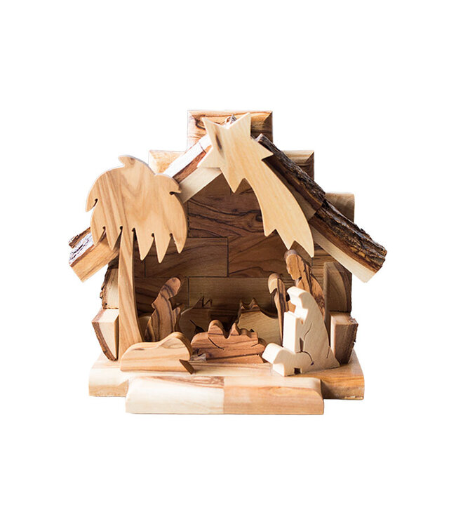 Nativité en bois d'olivier