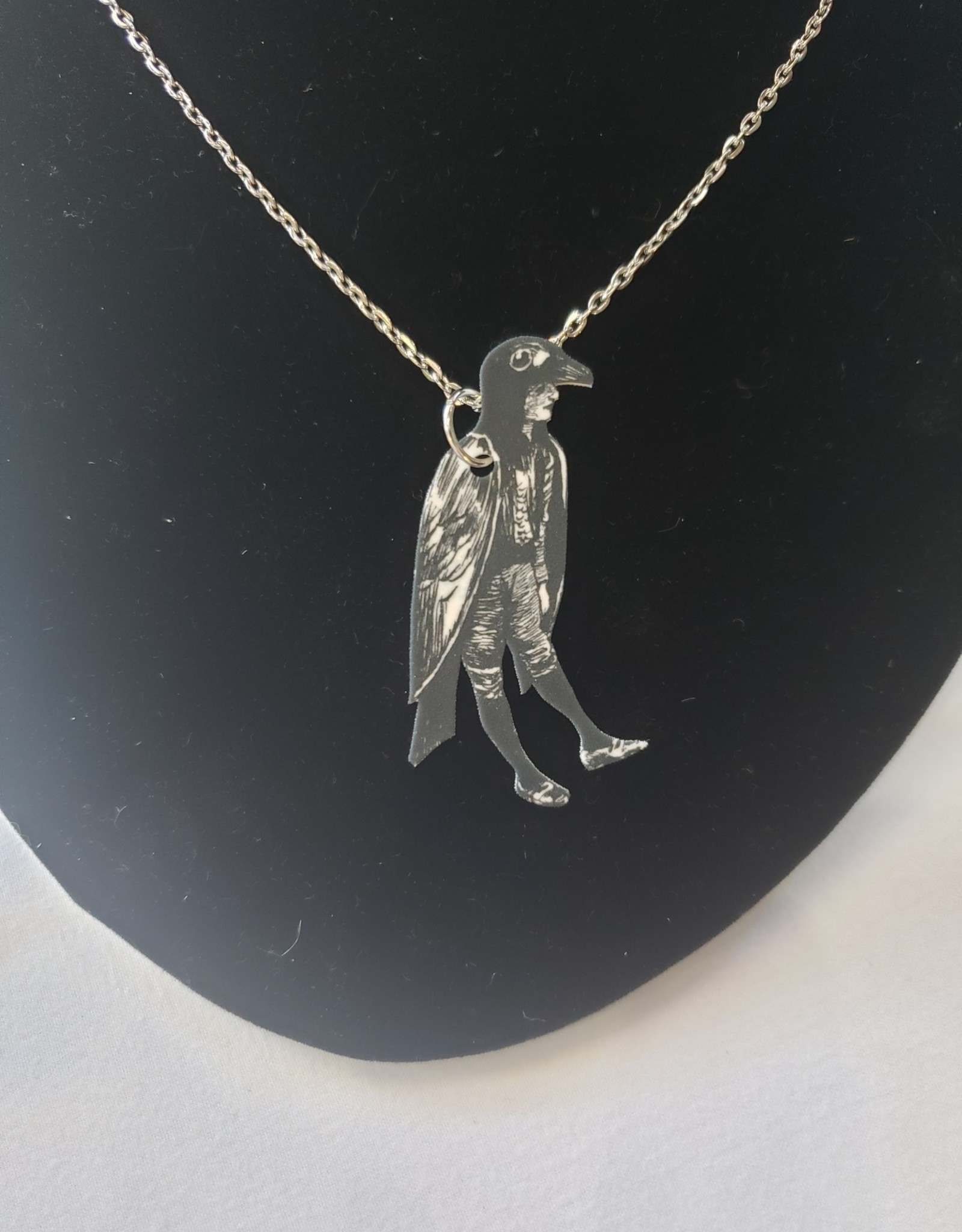 Unique Art Pendants Small Crow Boy Necklace