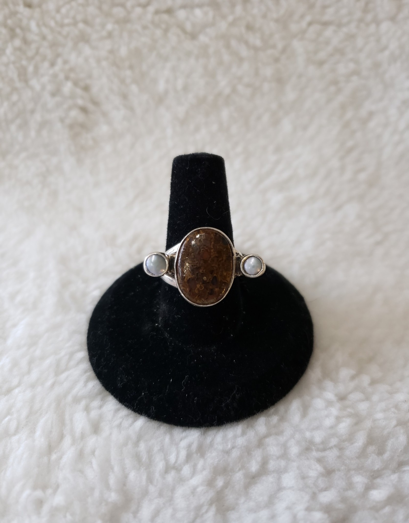 Jasper & Pearl Ring Sz. 6.5