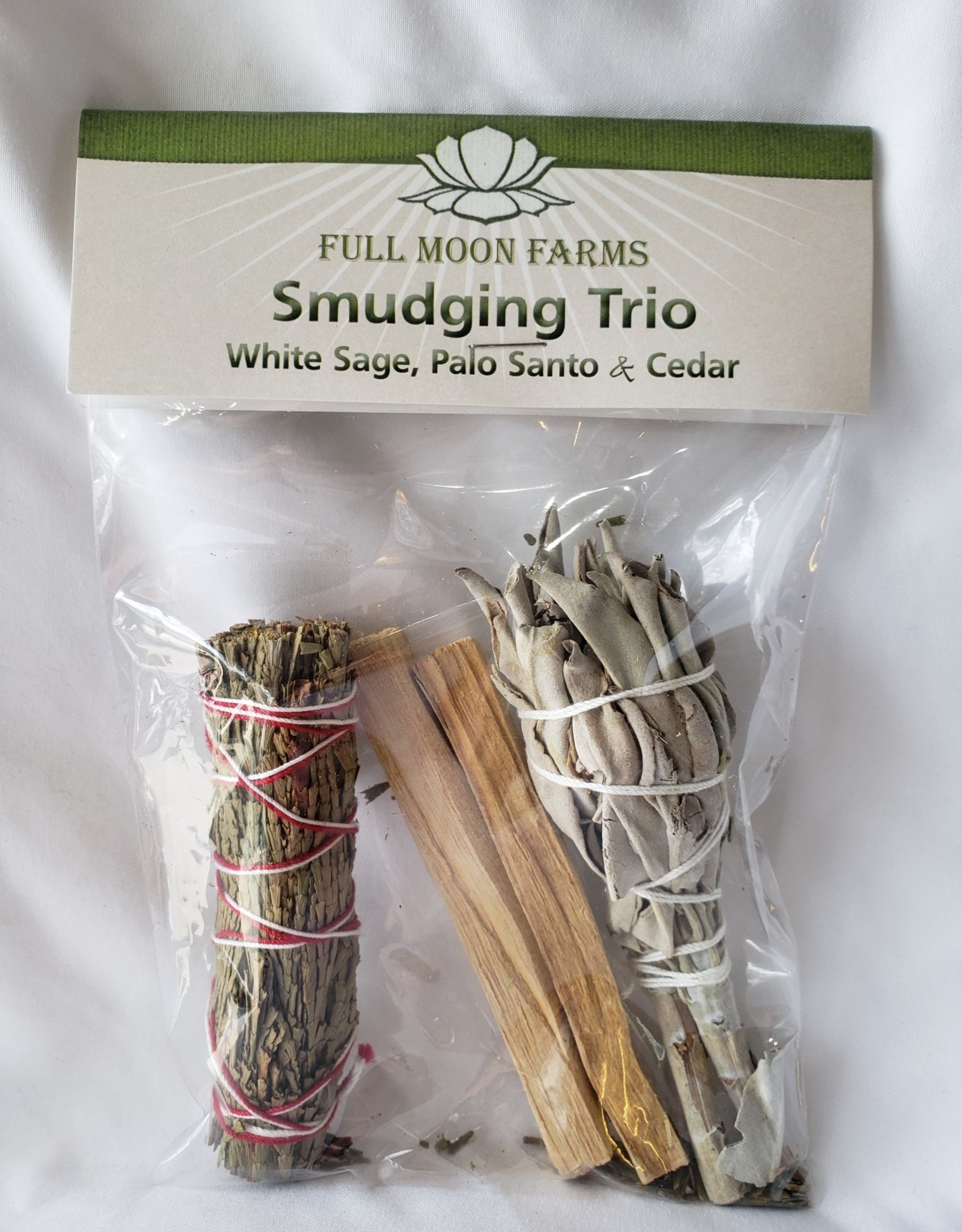 Full Moons Farms Smudging Trio | White Sage with Palo Santo and Cedar