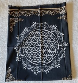 Altar Cloth | Black | Flower of Life | 24" x 24"