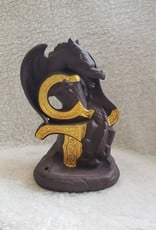 Terracotta Backflow Incense Burner - Dragon on Golden Sword