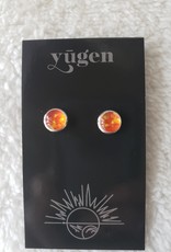 Petite Silver Stud Space Earrings - Sun