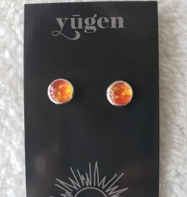 Petite Silver Stud Space Earrings - Sun