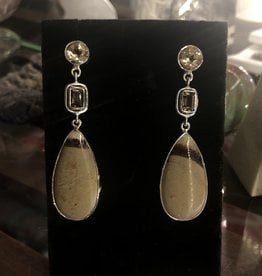 Sanchi and Filia P Designs Septarian, Lemon Quartz & Smoky Quartz Earrings