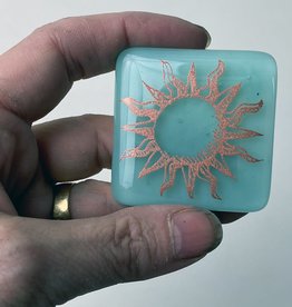 Kiku Handmade Sun Fused Glass Magnet