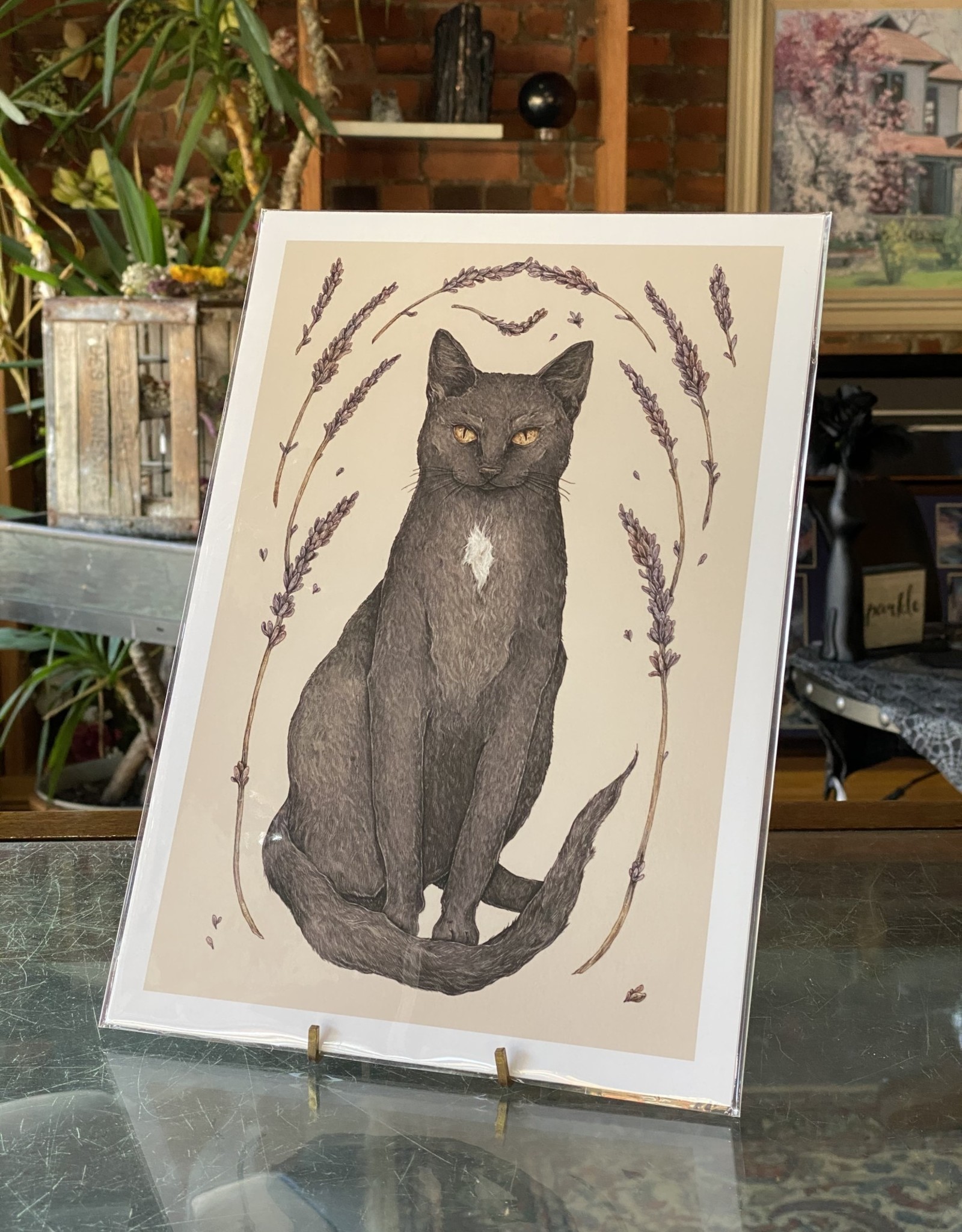 Jessica Roux Illustration The Cat & Lavender Print | 8x12