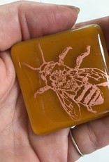 Kiku Handmade Fused Glass Magnet | Honeybee