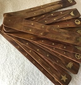 10" Wooden Incense Holder | Assorted Inlay