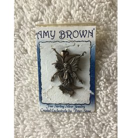 Amy Brown Stargazer Fairy With Moon Pendant