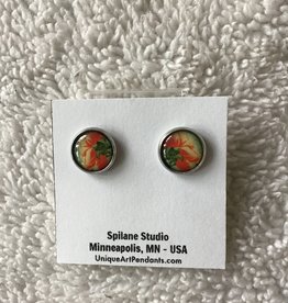 Unique Art Pendants Peony Underside Stud Earrings