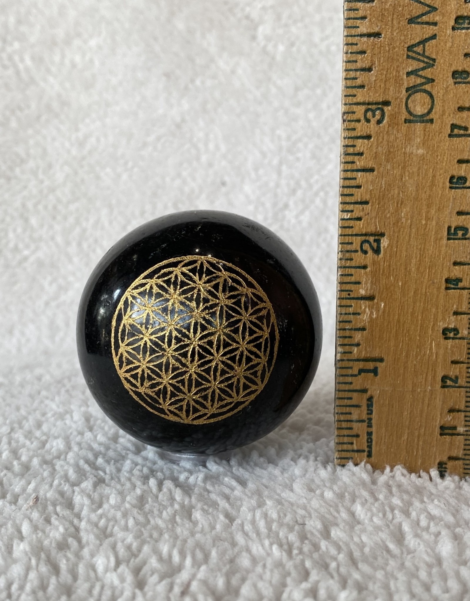 Black Tourmaline Sphere | Flower of Life