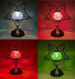 Turkish Mosaic Lamp | 5 Point Star | Assorted Color