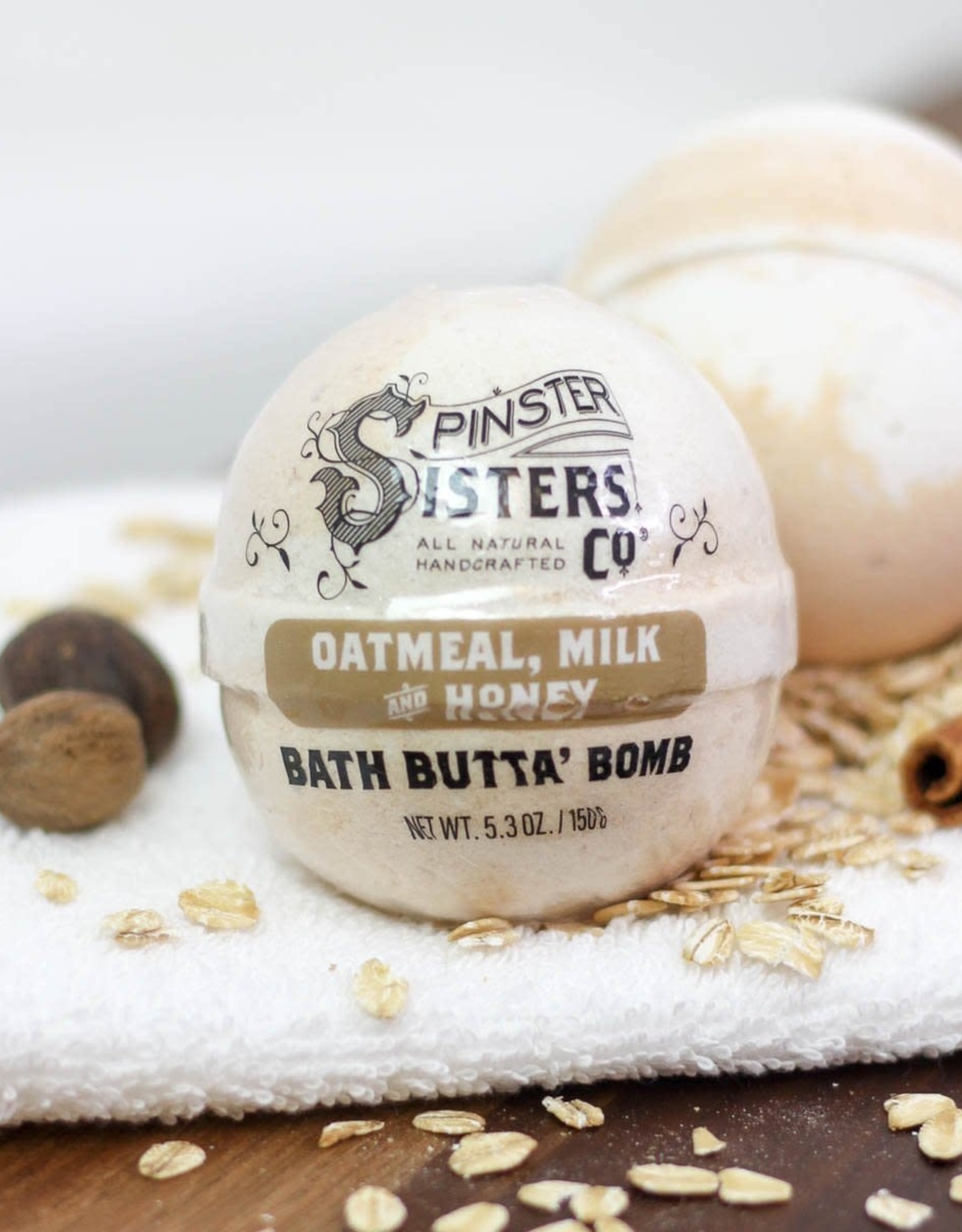 Spinster Sisters Co. Bath Butta' Bomb | Oatmeal, Milk & Honey