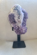 Large Amethyst Cluster on Metal Stand