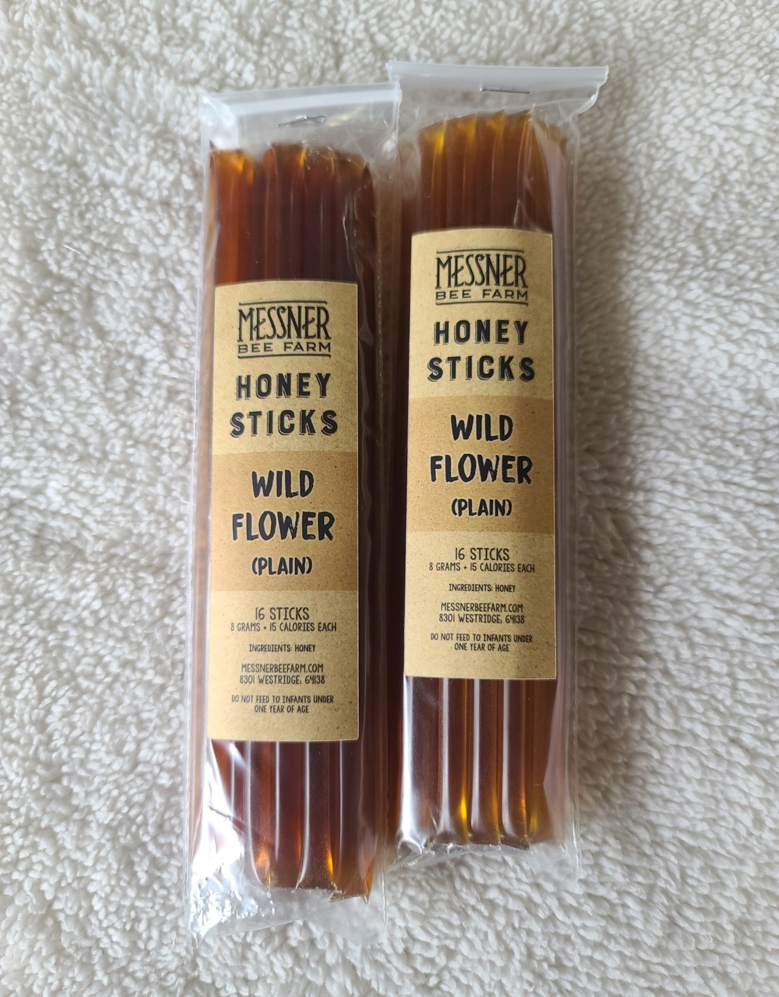 Messner Bee Farm Wildflower Honey Sticks | Pack of 16