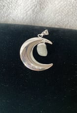 Silver Plated Moon Pendant