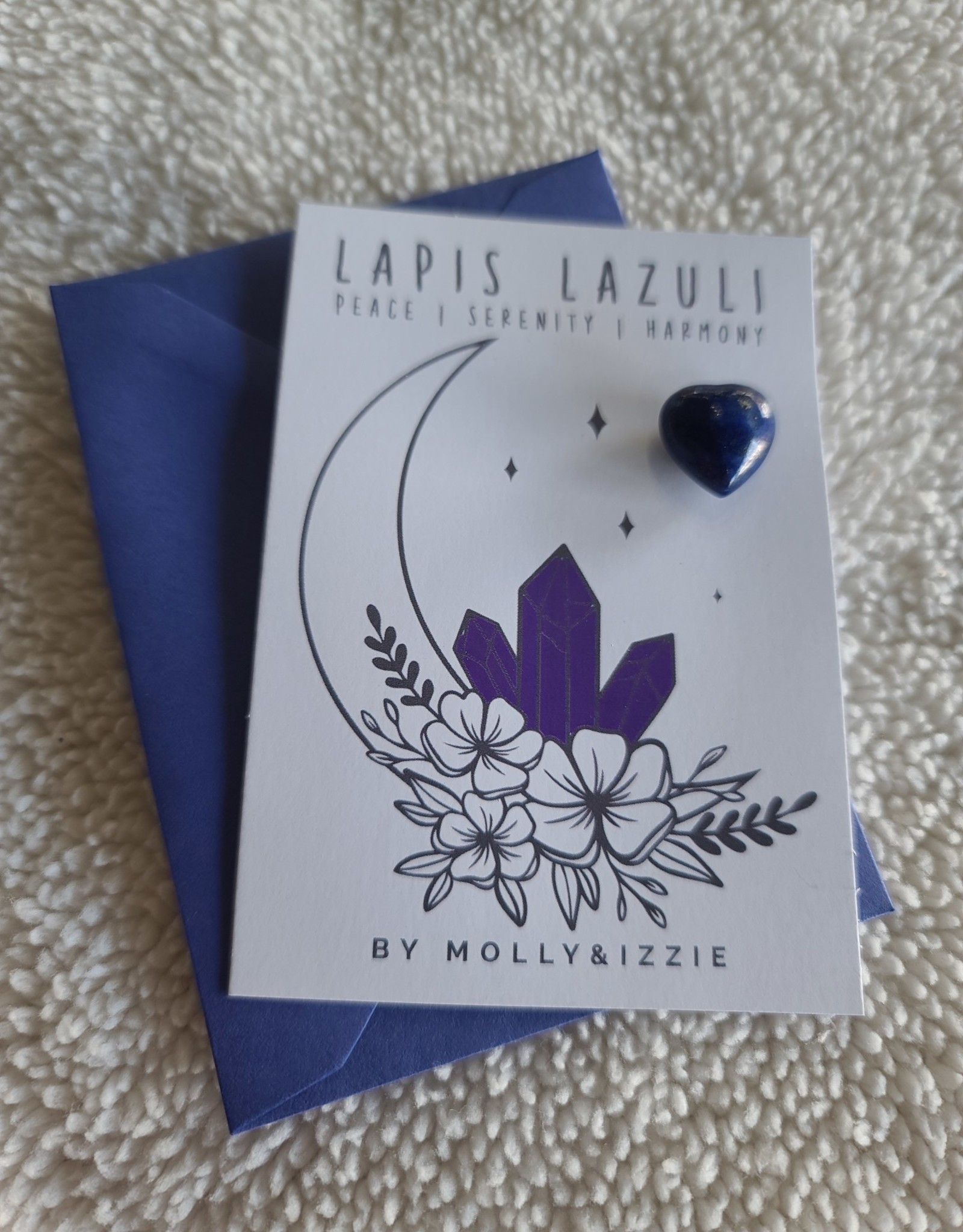 Stone Heart on Card | Lapis Lazuli