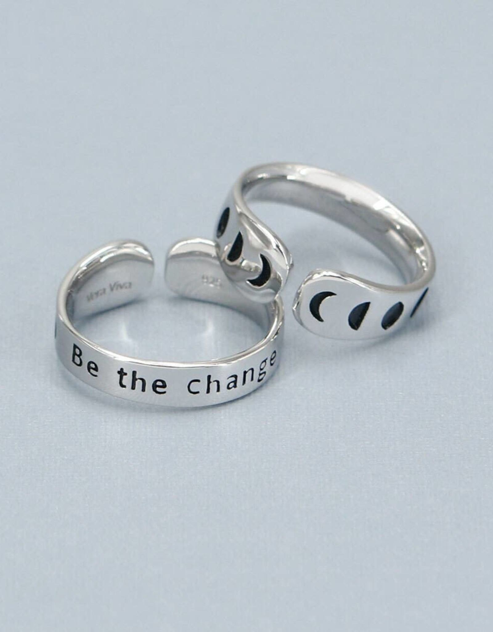 Culture Spot SS Moon Phase Ring | Be The Change | Adjustable