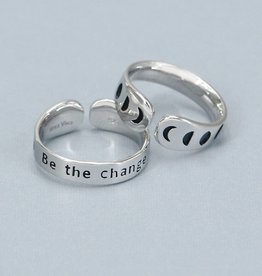 Culture Spot SS Moon Phase Ring | Be The Change | Adjustable