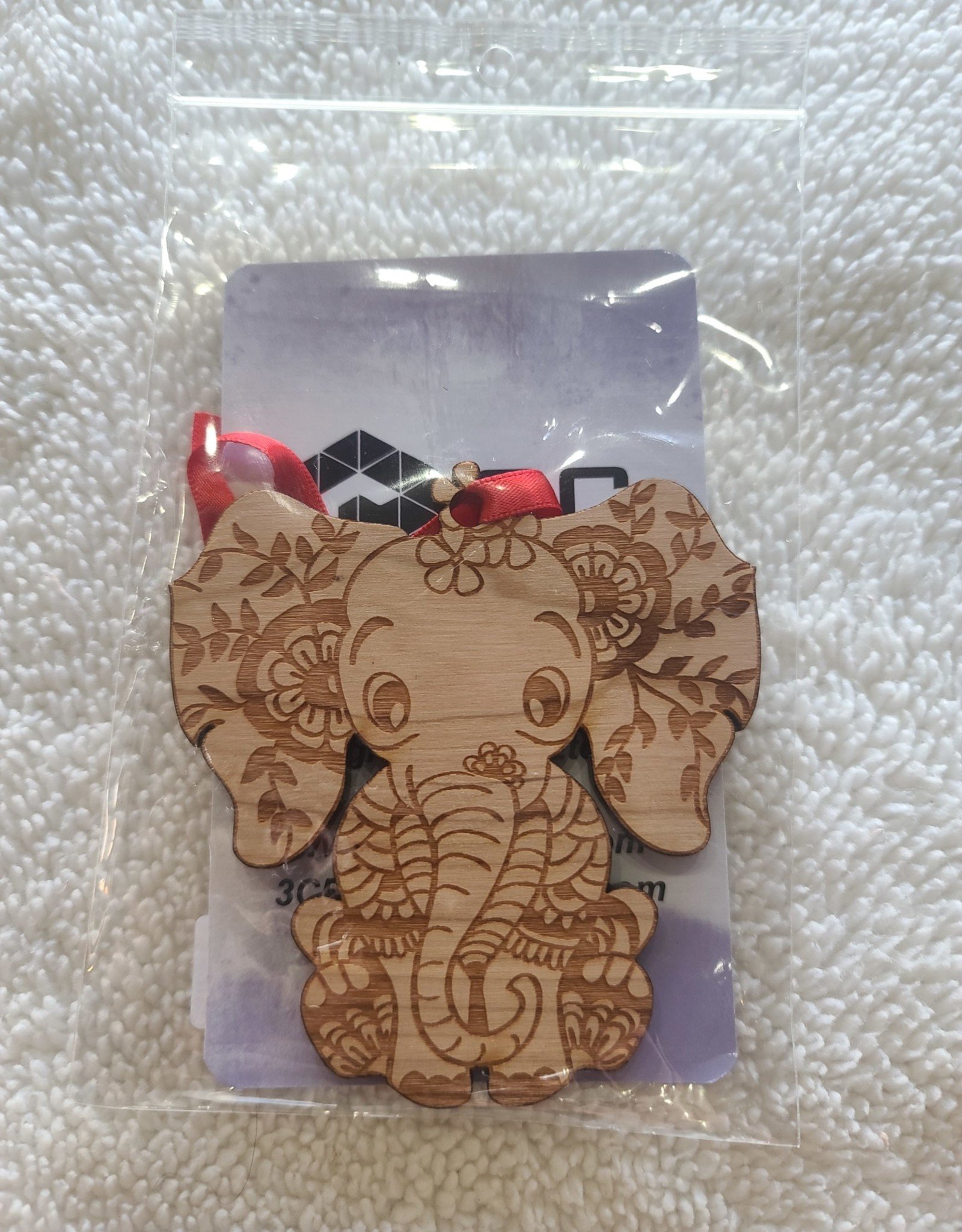 3C Etching Engraved Wooden Ornament | Elephant Mandala