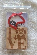 3C Etching Engraved Wooden Ornaments | Love Paw Print