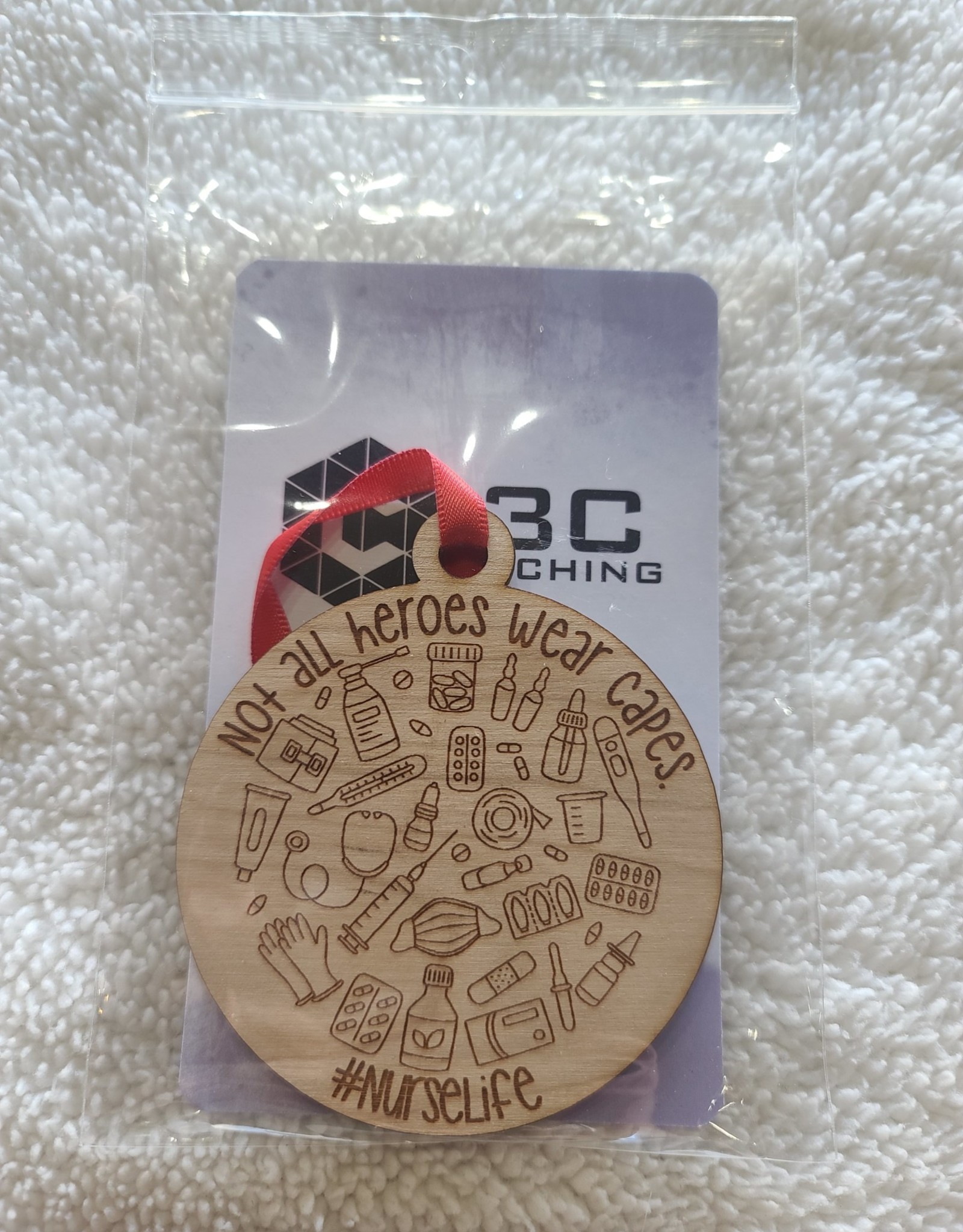 3C Etching Engraved Wooden Ornament | Not All Heros Wear Capes