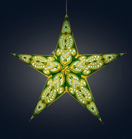 Artschatz LLC Phoenix | 24" Star Paper Lantern | Yellow/Green