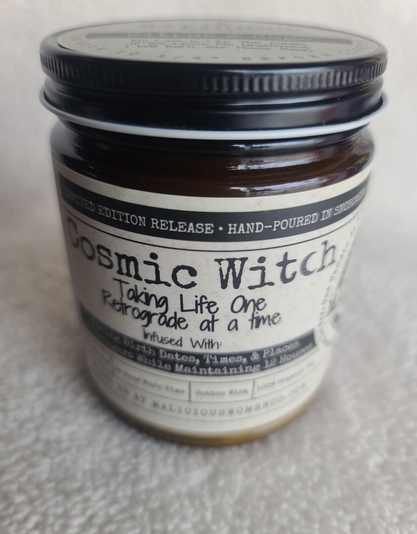 Malicious Woman Candle Co. Cosmic Witch | "Taking Life One Retrograde at a time" Infused with: Asking Birth Dates | Scent: Citrus & Sage