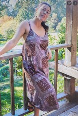 Zig Zag Paisley Shift Dress Brown