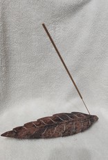 Soapstone Incense Holder, Carved Leaf Natural