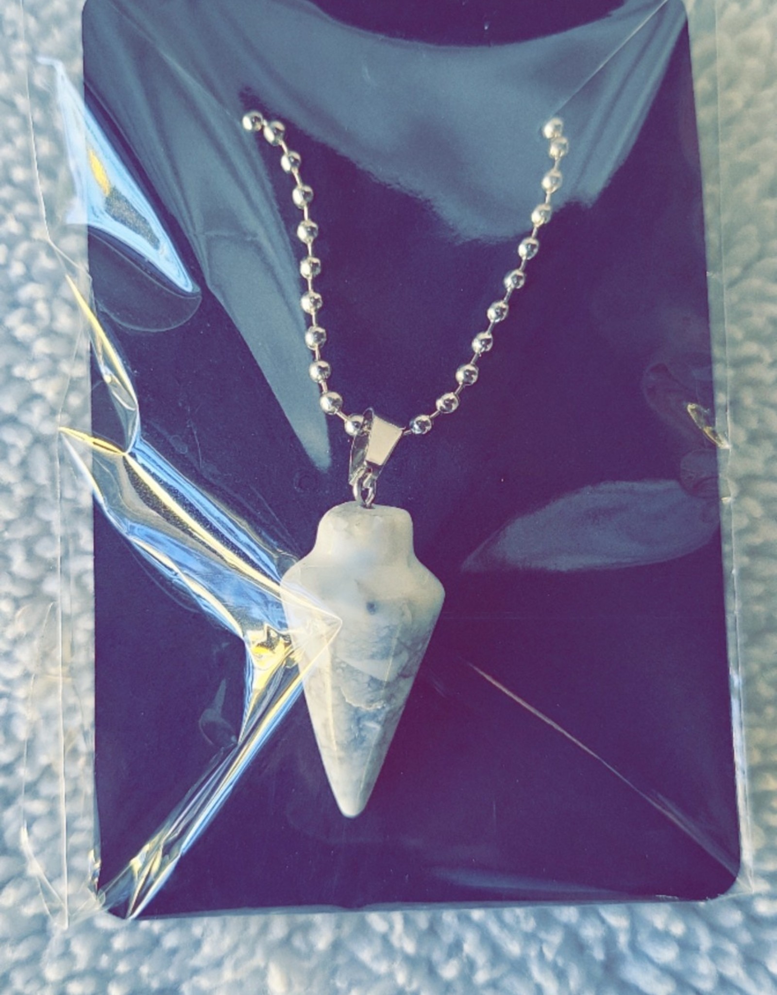 Angel Vaughan White Howlite Pendulum Necklace