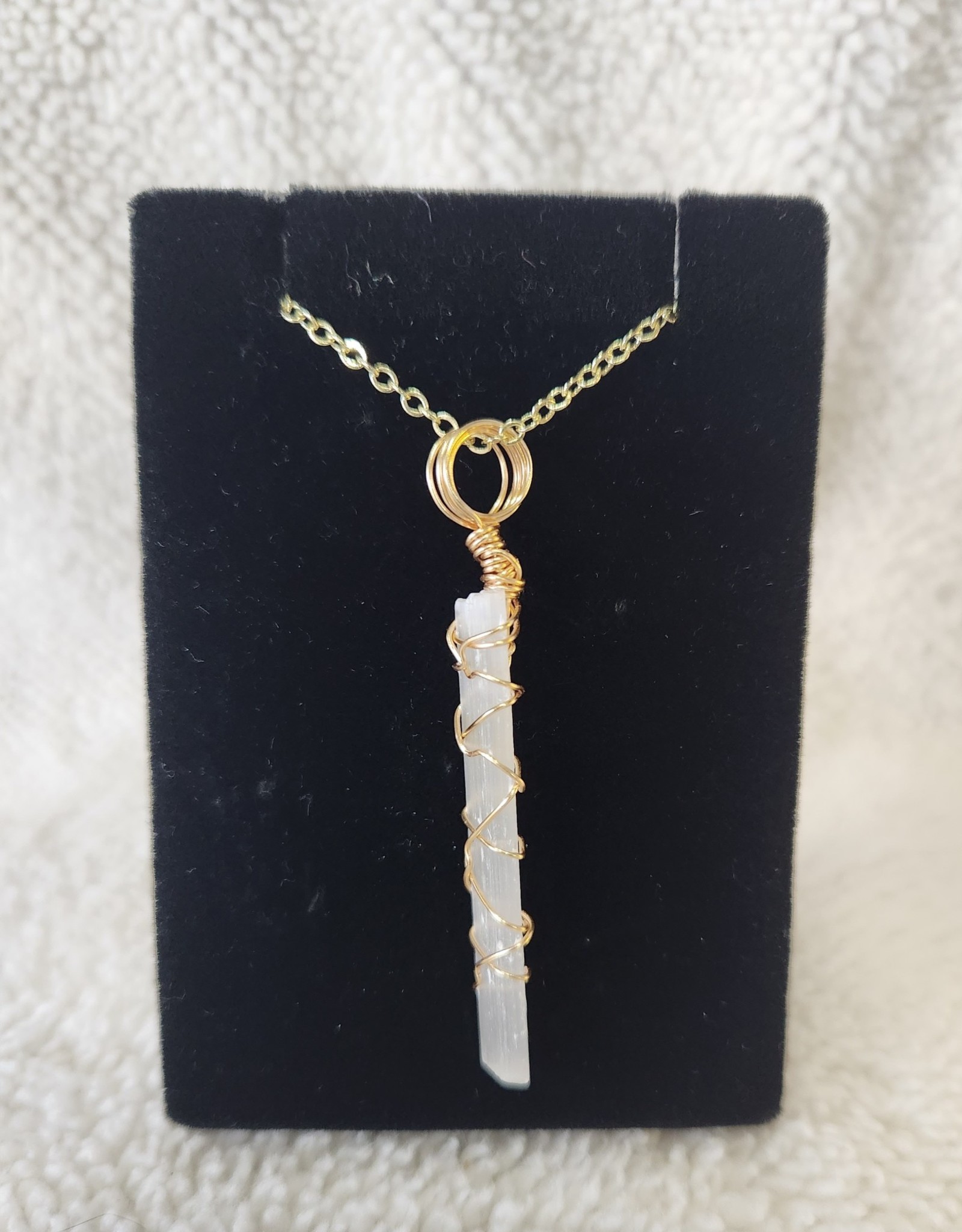Angel Vaughan Selenite Wrapped Necklace