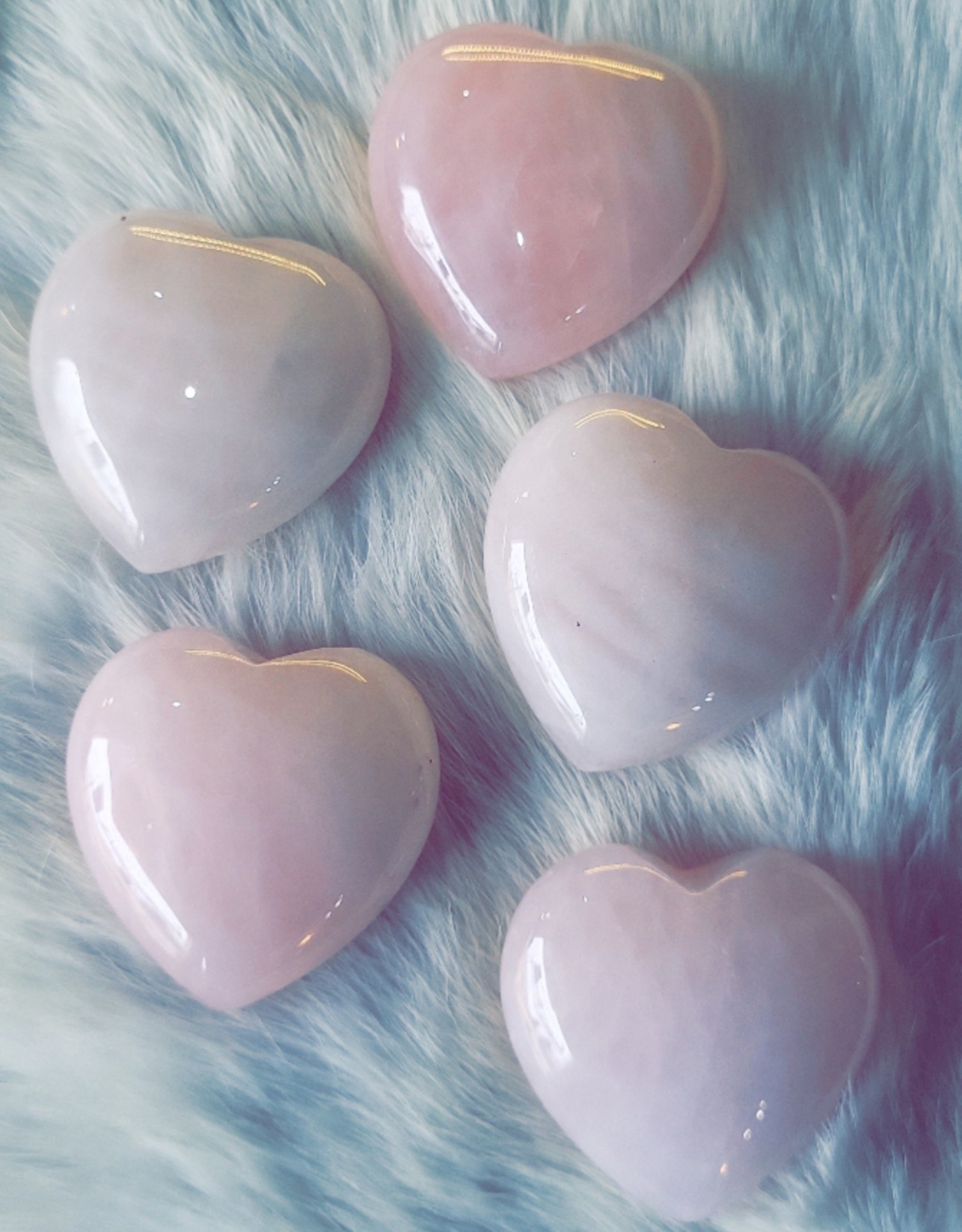 Rose Quartz Puffed Heart Shaped Crystal