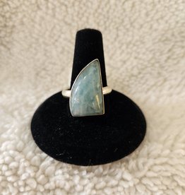 Sterling Silver Aquamarine Ring Size 9