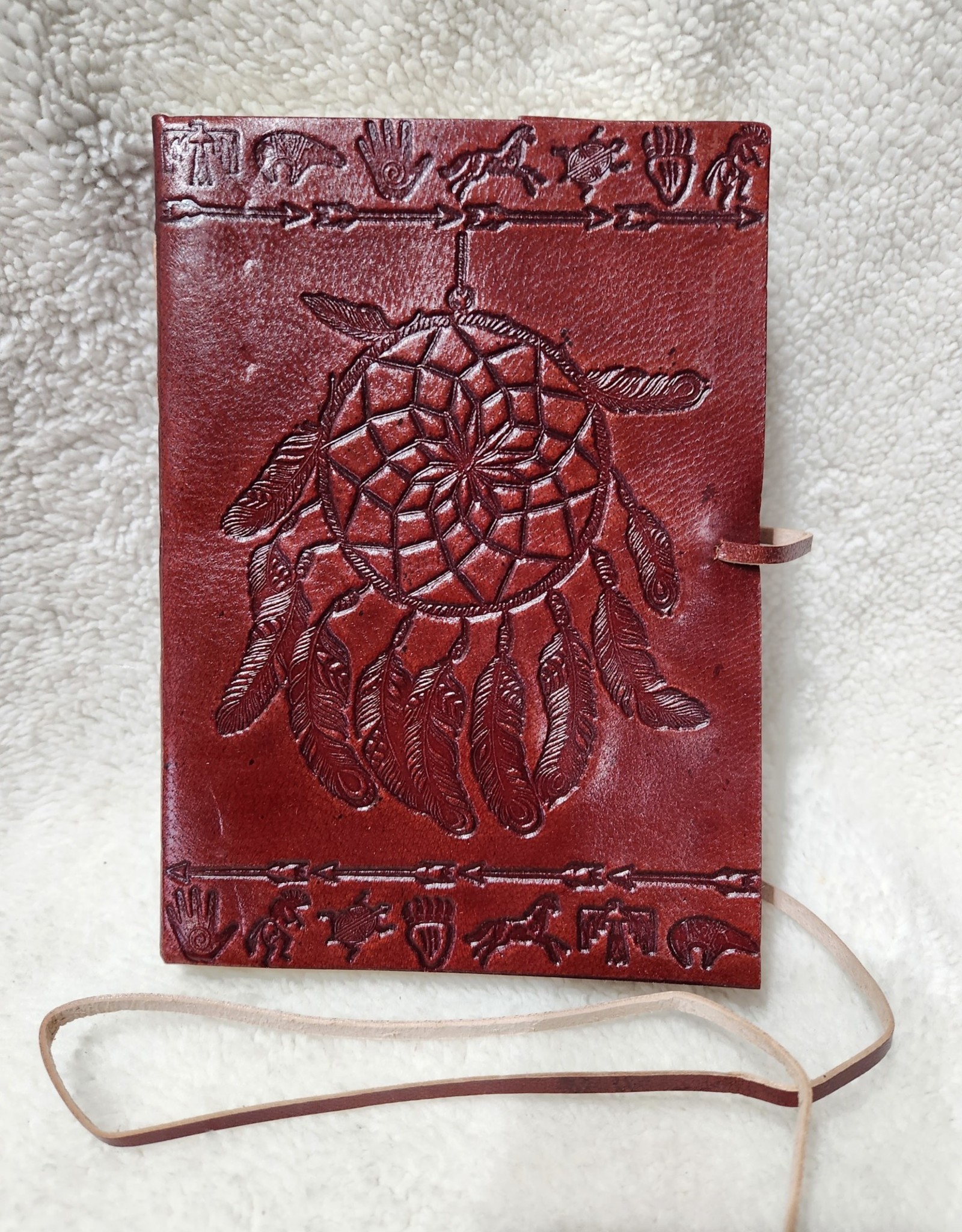 Leather Journal with Strap - Dreamcatcher