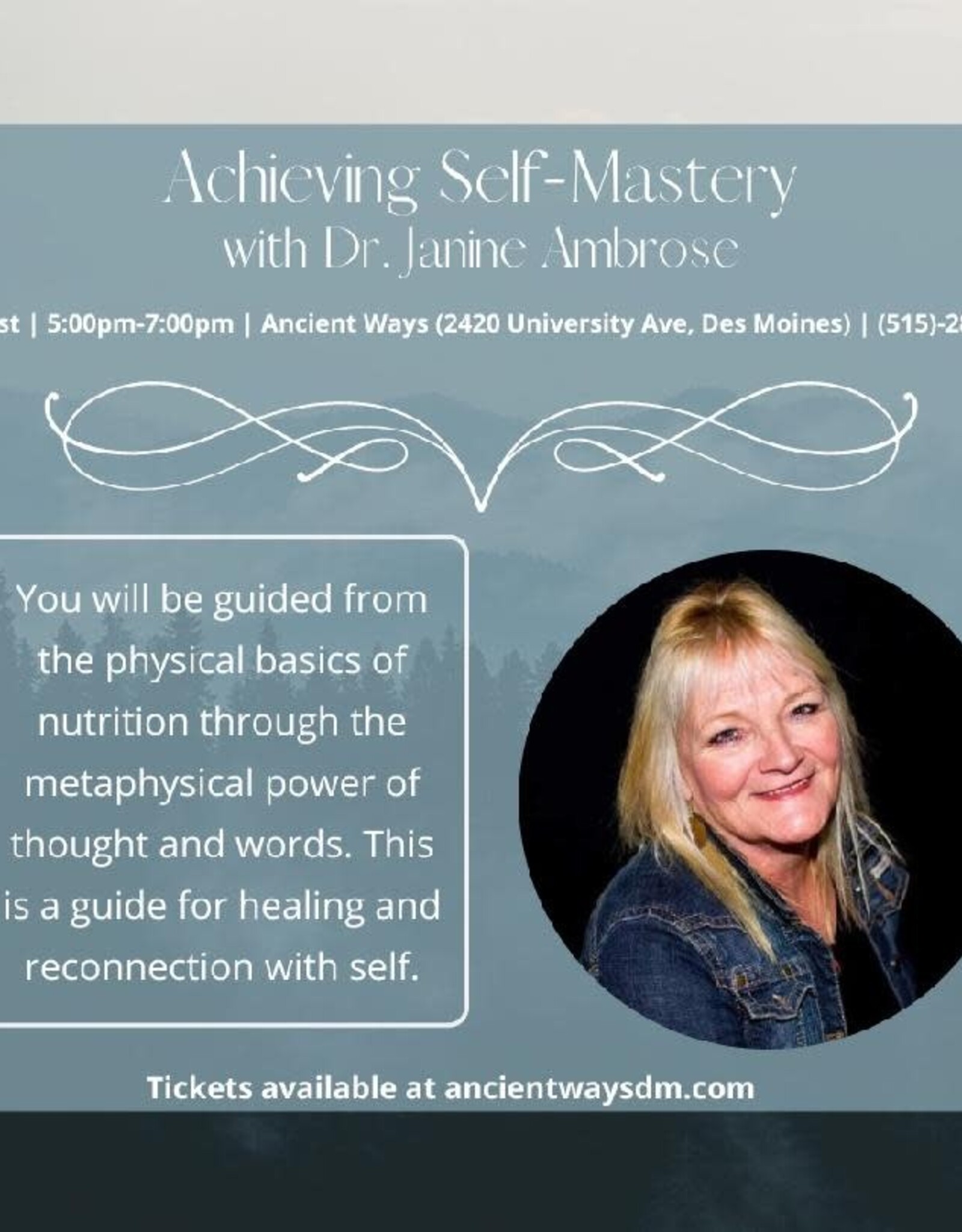 Janine Ambrose Special Event with Dr Janine Ambrose - Achieving Self Mastery