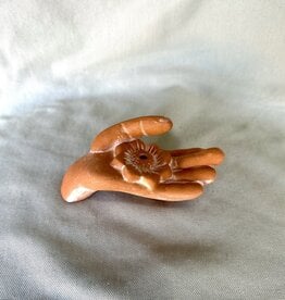 Ceramic Incense Holder | Lotus Hand - Terra Cotta |