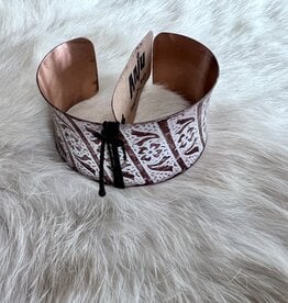 Anju Jewelry Copper Patina Bracelet | White Stripes