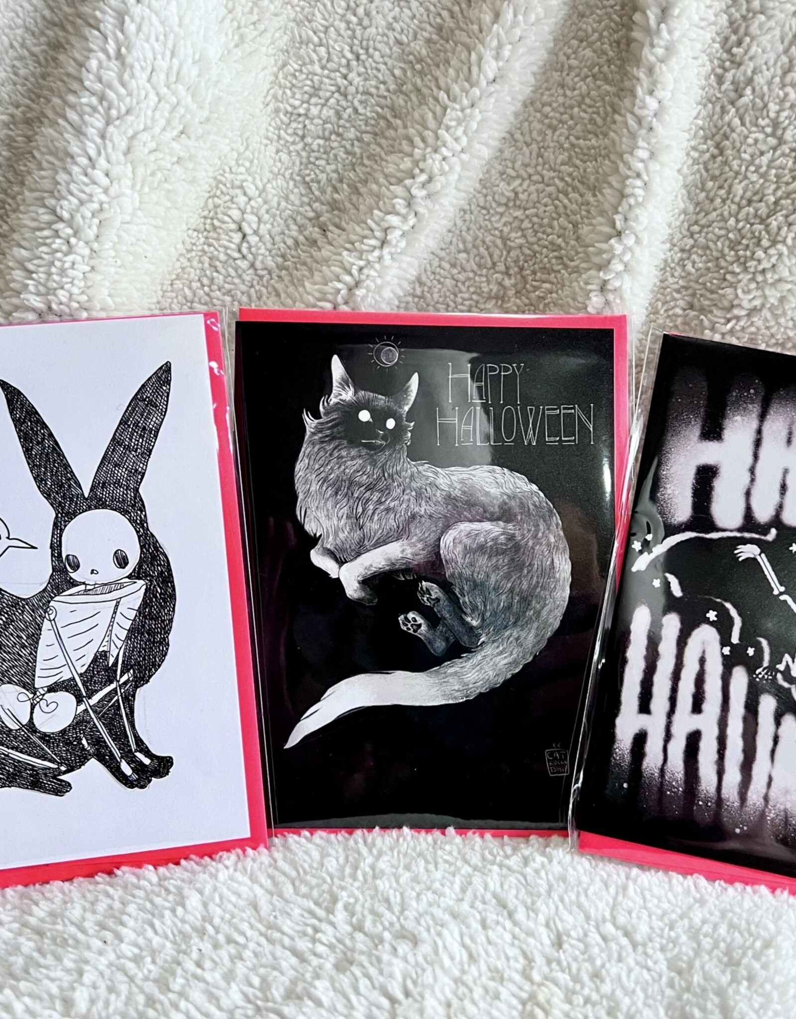Halloween Greeting Cards by Cat Rocketship