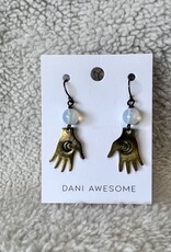 Dani Awesome Brass Palmistry Earrings