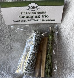 Full Moons Farms Smudging Trio | Desert Sage, Palo Santo, and Sweetgrass