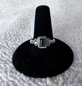 Black Obsidian Ring | Sterling Silver | Size 8