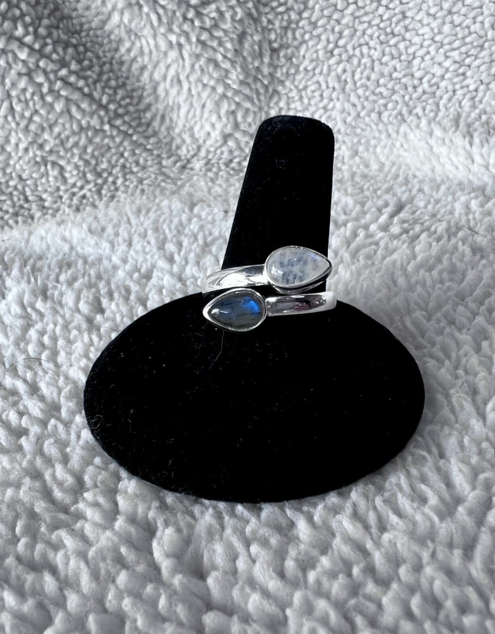 Moonstone & Labradorite Ring | Sterling Silver | Size 7
