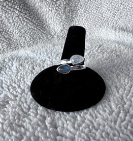 Moonstone & Labradorite Ring | Sterling Silver | Size 7