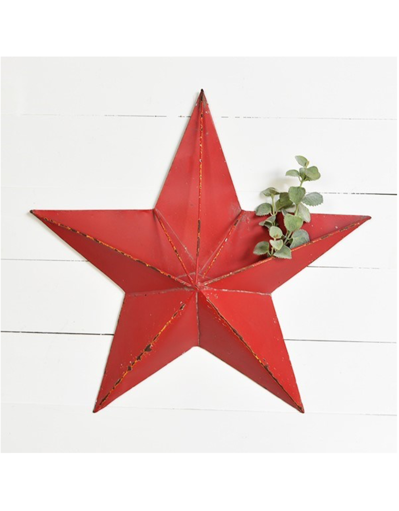 Pd Home & Garden 25" Large Red Tin Pocket Star