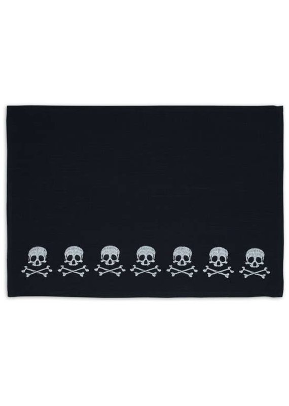 Design Imports Black Skulls Placemat