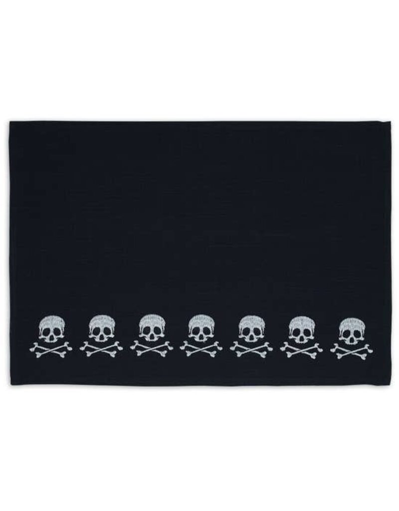 Design Imports Black Skulls Placemat